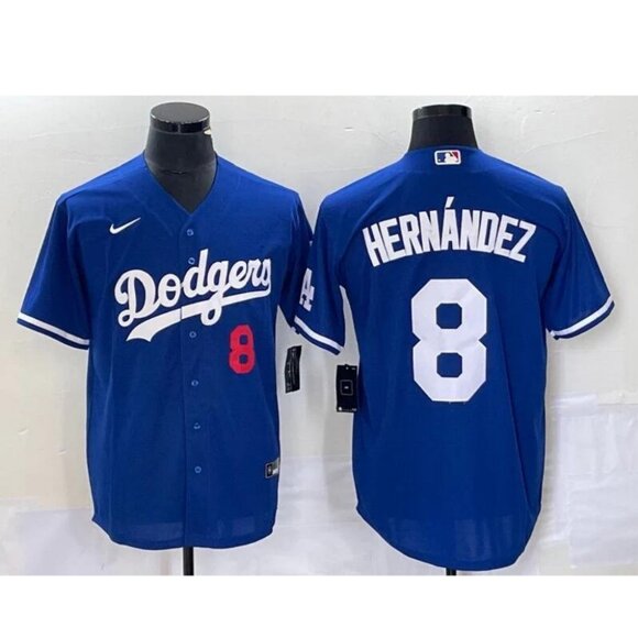 Mens Youths Kids Womens Enrique Hernandez Blue Stitched Jersey
